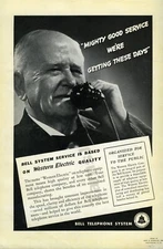 1937 Bell Telephone System AT&T Old PRINT AD Great Wall Decor! (1692)
