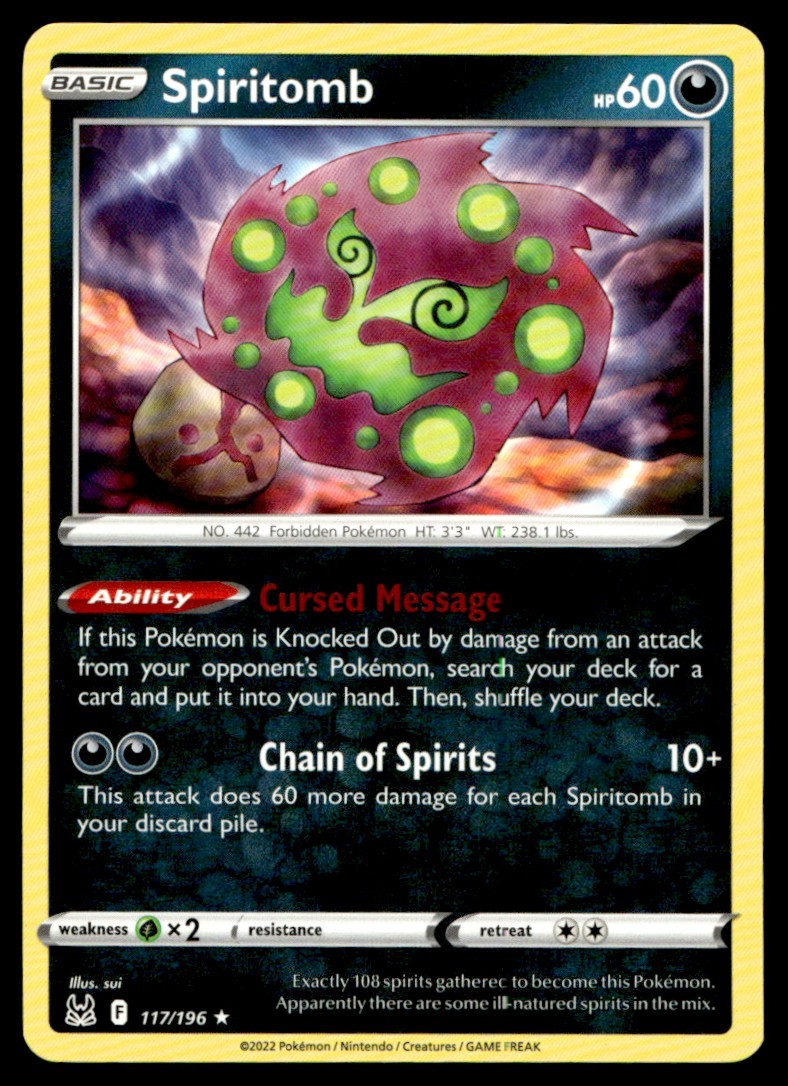 Spiritomb 117/196 Rare Lost Origin Pokemon Moderately Played
