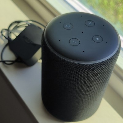 Amazon Echo (3rd Gen) Smart Speaker Charcoal w/ Adapter, Alexa, Wi-Fi, BT, AUX