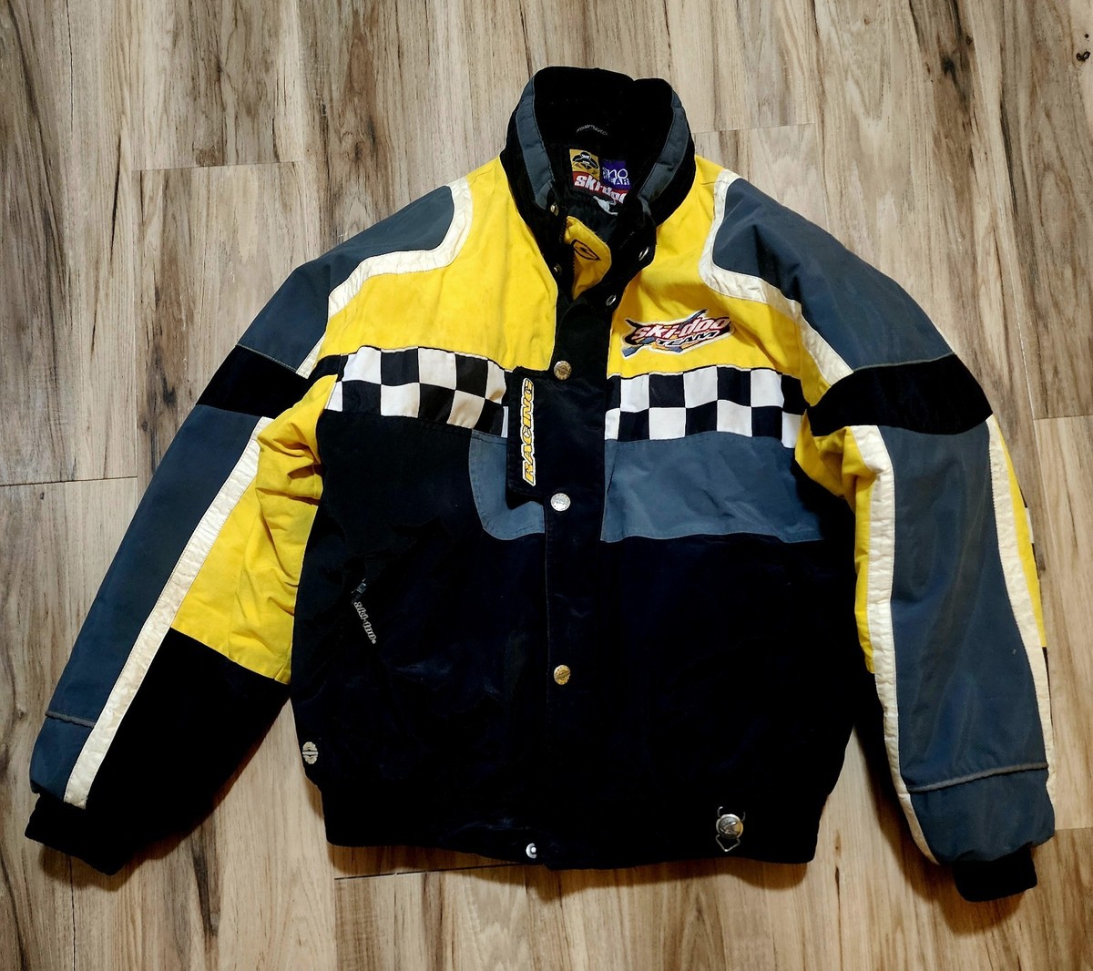 HEAD RACE TEAM JUNIOR JACKET ブラック/イエロー Ski-Doo X Team Racing Yellow Sno Gear Bombardier Snowmobile Jacket