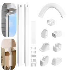 3" W 8.69 ft Line Set Cover Kit For Mini Split/Central Air Conditioner PVC White