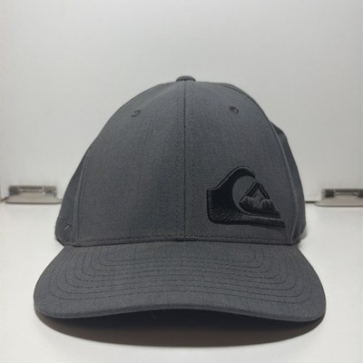 Quicksilver Hat Cap FlexFit Gray Black Stretch Casual Wave Mountain Surfer L/XL