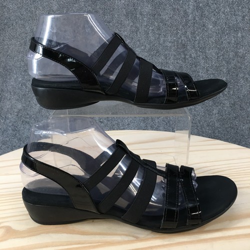 Munro Bev Sandals Womens 10 Narrow Slingback Casual Comfort Low Top Flats Black