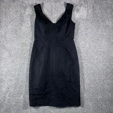 Elie Tahari Black V-Neck Sleeveless Sheath Dress Professional Cocktail Sz 6