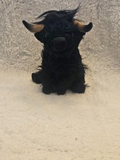 Brand New Black Long Haired Cow Plush Toy