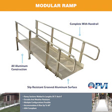 Prairie View Industries Modular XP 4-ft x 36-in Aluminum Wheelchair Ramp ADA