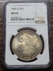 1885-O NGC MS66 Morgan Silver Dollar New Orleans Unique & Stunning Gem Toner!