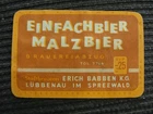 *** Lübbenau brewery E. Babben GDR old beer label ***