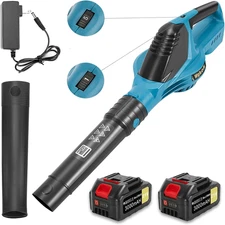 Leaf Blower Cordless - 21V 5-Speed Mode Electric Cordless Leaf Blower with 2 Bat