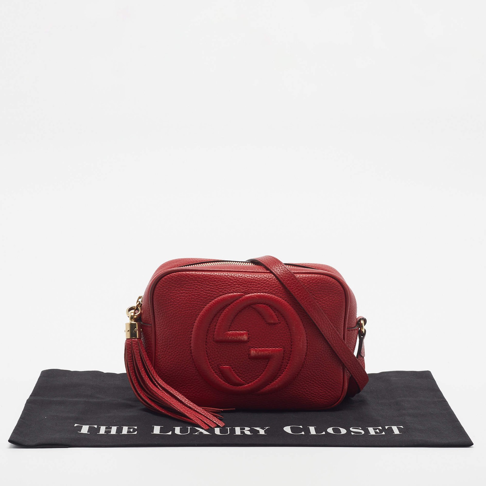 Gucci Soho Disco Red Leather Camera Crossbody Bag image 10