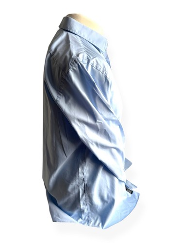HUGO BOSS Regular Fit Easy Iron Stretch Light Blue Men’s Long Sleeve Shirt L 16” - Picture 8 of 24