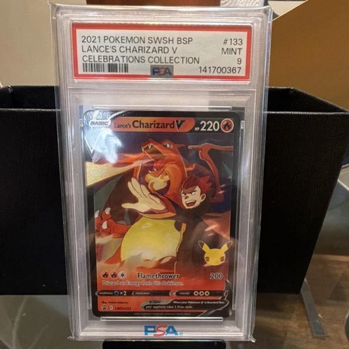 Pokémon Lance's Charizard V SWSH133 Celebrations Promo Holo PSA 9 220HP