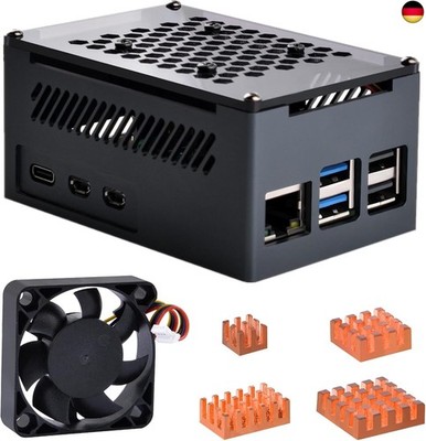 GeeekPi Raspberry Pi 5 Aluminium Gehäuse, Support PCIe M.2 NVMe SSD Shield Top 