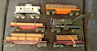 Lot of 6 Vintage Original Marx O Gauge Railroad Cars NO DUPLICATES