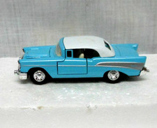 WELLY '57 CHEVY BLUE BEL-AIR PULL BACK & GO ACTION CAR - #9013 -1:37 -NEW COND