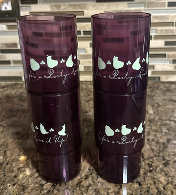 Tupperware RARE Acrylic Tumblers  Life is a Party  Set of 4!