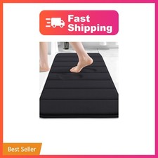 Buganda Memory Foam Bath Mat, Rectangular, 30x20, Black