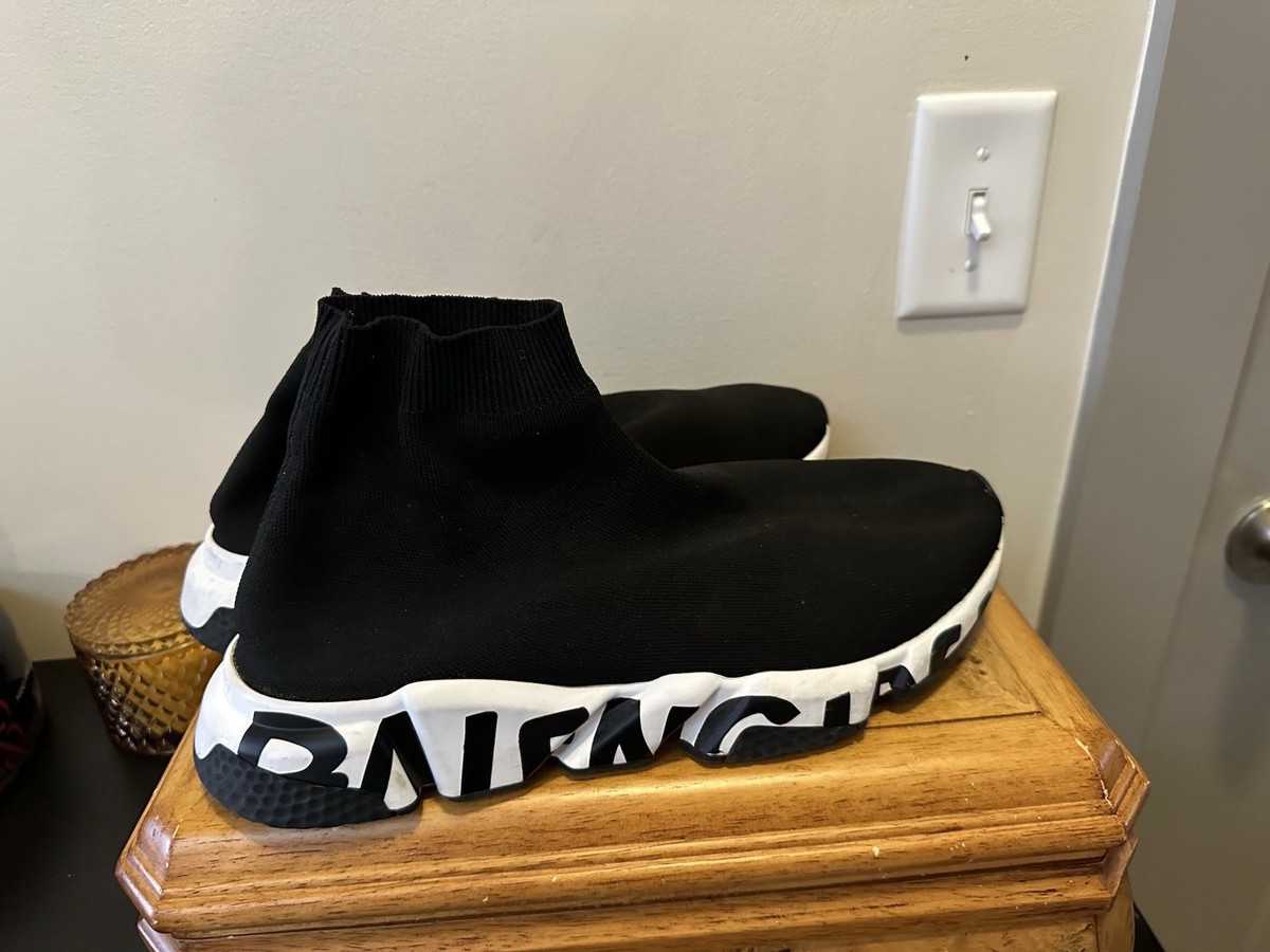 Balenciaga Speed 2.0 LT Graffiti Black Sneakers Size 46 Size 13 US 