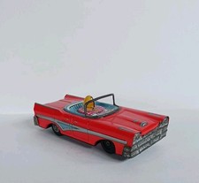 Vintage Rare Red Litho Tin Convertible Friction Car N707 Made In Japan Unbranded