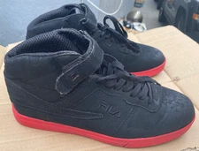 FILA Vulc 13 Suede Nubuck Black/Red Adjustable strap Size 11.5