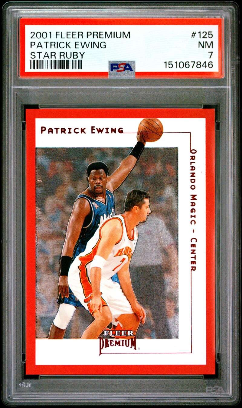 2001-02 Fleer Premium Patrick Ewing #125 Star Ruby PSA 7 /100 POP 1