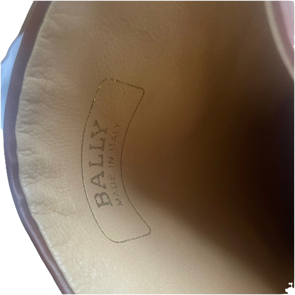 Botas hasta la rodilla Bally de cuero marrón/borgoña para mujer talla 5 Italia Foto 4 de 4