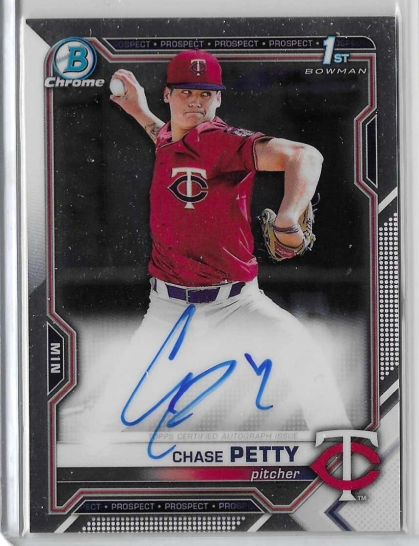 2021 Bowman Draft #CDA-CP  CHASE PETTY 1st Bowman Chrome ROOKIE AUTOGRAPH  Twins