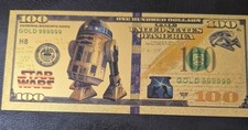 R2-D2 Gold Foil Novelty Collectible Banknote Star Wars
