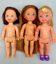 ~DS LOTE M5 DE 3 MUÑECAS BARBIE KELLY DESNUDAS BUENAS PARA MORENA RUBIA PERSONALIZADA