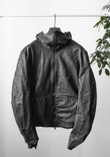 Odyn Vovk leather hooded jacket rick owens julius