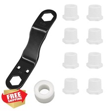 RVPNR RV Water Heater Drain Plug Kit, Include Angled Wrench, 8 Pieces 1/2" NP...