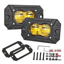 Flush Mount Pod Lights Yellow Led Driving Fog Light Combo Beam Yellow Flush