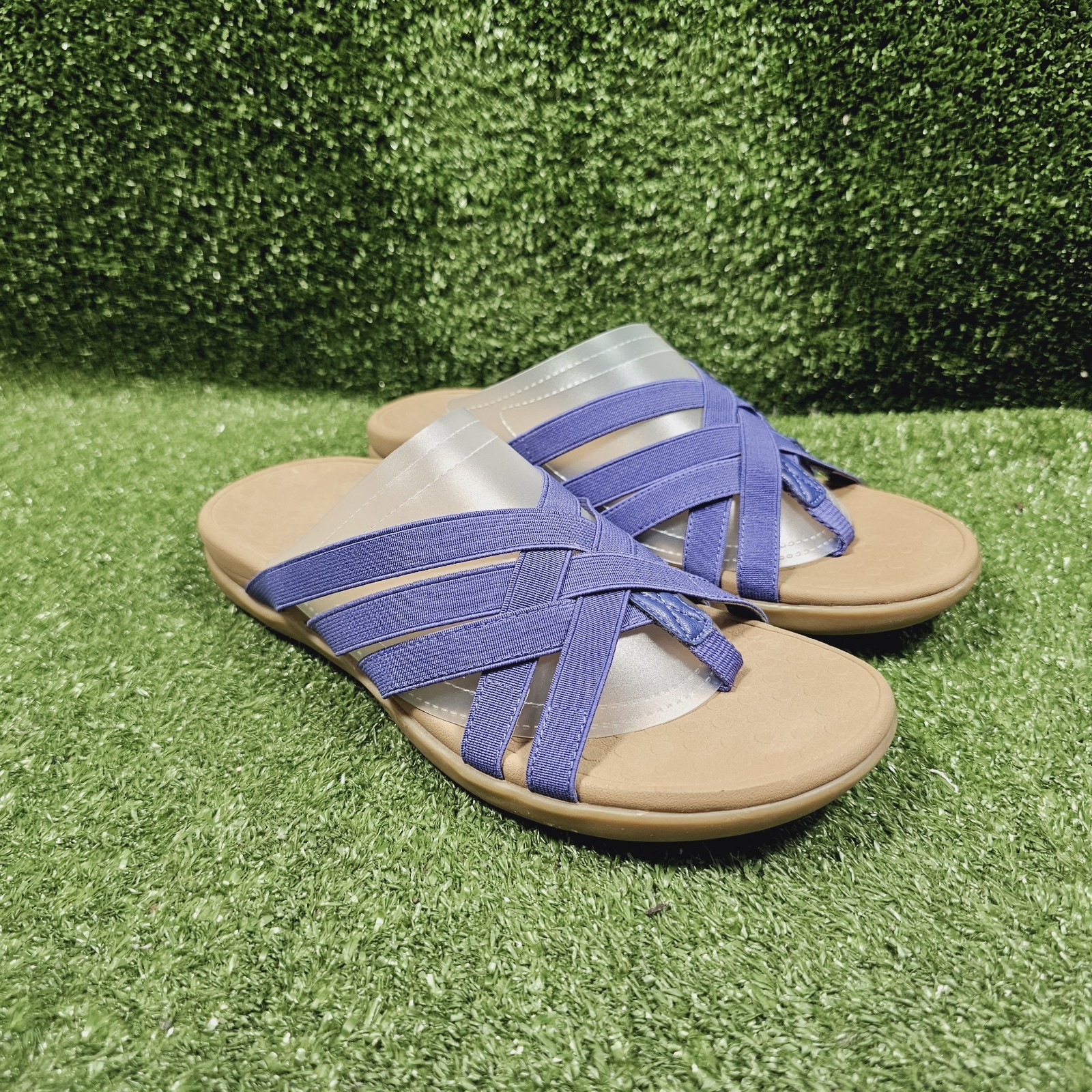 Vionic Tia Purple Slip-on Strappy Casual Comfort Sandals Womens Size 9