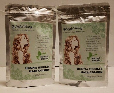 Joyful Young 3 In 1 Henna Herbal Hair Color Works In 30 Minutes Covers All Gray