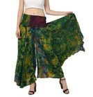 Women's Casual Tie Dye Silk Palazzo Ankle Pants Wholesale Lot of 05 Pcs Mix