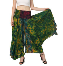 Women's Casual Tie Dye Silk Palazzo Ankle Pants Wholesale Lot of 05 Pcs Mix
