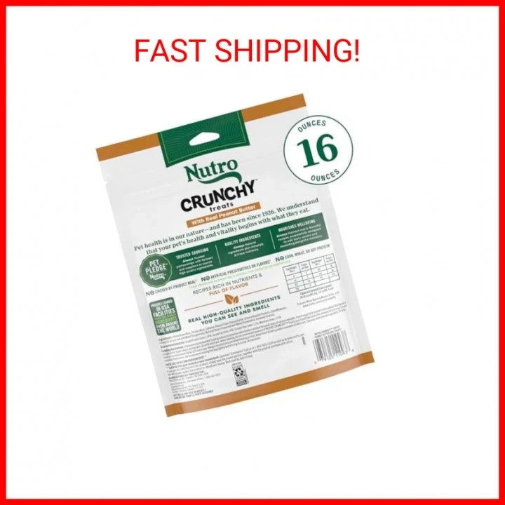 Nutro Crunchy Dog Treats With Real Peanut Butter, 16 oz. Bag