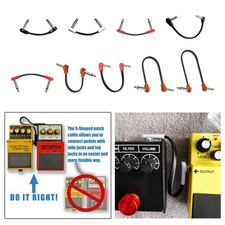Guitar Effect Pedal Cable 1/4 Right Angle Bass Cables Clear Sound Noiseless Male