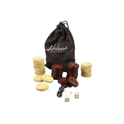 CHESSGAMMON 30mm Helena Backgammon Figuren aus Holz