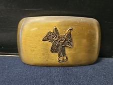 Vintage Chambers Belt Buckle Co. Horse Saddle Made In USA Western Country