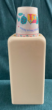 Vintage Dixie Cup Countertop Pop Up Dispenser w/ Cups EUC 7" Tall Cream Beige