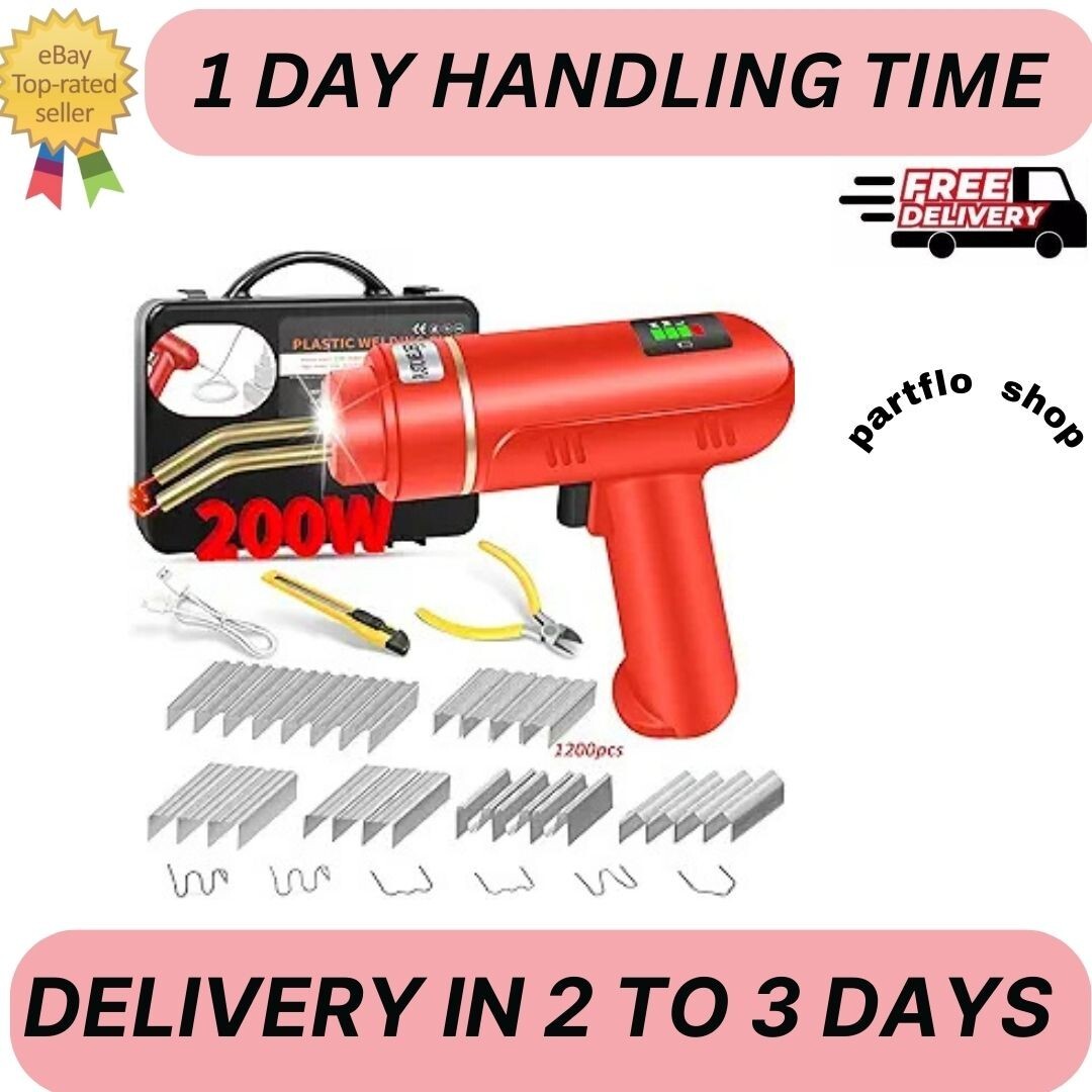 200W Hot Stapler Car Bumper Fender Welder Plastic Repair Kit with 1200 Staples-image