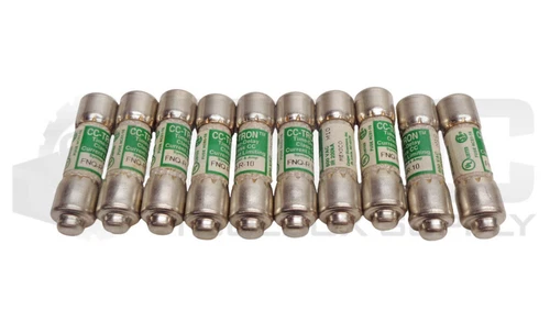 LOT OF 10 BUSSMANN FNQ-R-10 CC-TRON FUSES 10A 600VAC