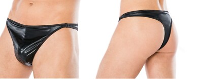 ANDALEA WETLOOK STRING TANGA SCHWARZ clubwear  slip shorts