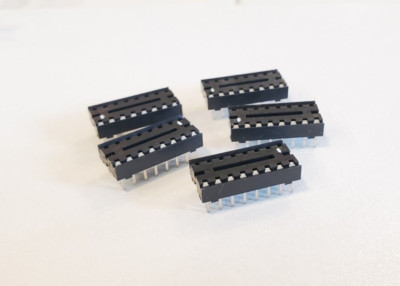 5 PCS 16-Pin DIP Sockets, New Old Stock - US Seller