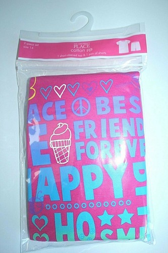 NWT THE CHILDREN'S PLACE Big Girl's 2Pc BFF Short Sleeve Cotton Pajamas in Sz 14 - Picture 6 of 10