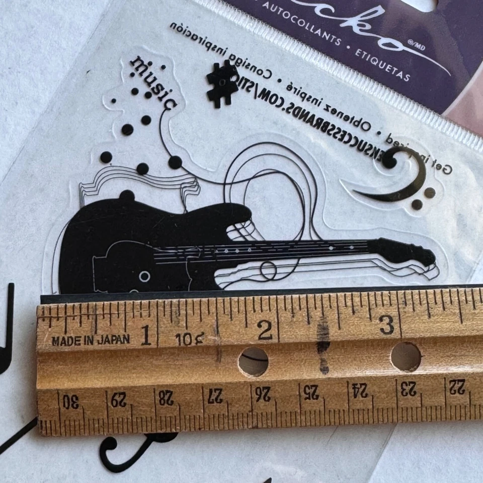 Pegatinas Sticko SILUETA GUITARRA Nota Musical Álbum de Recortes EK Éxito 10 Piezas Foto 2 de 4