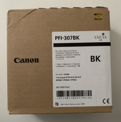 original canon pfi-307bk canon pfi 307 schwarz bk canon ipf830 ipf840 ipf850 OVP
