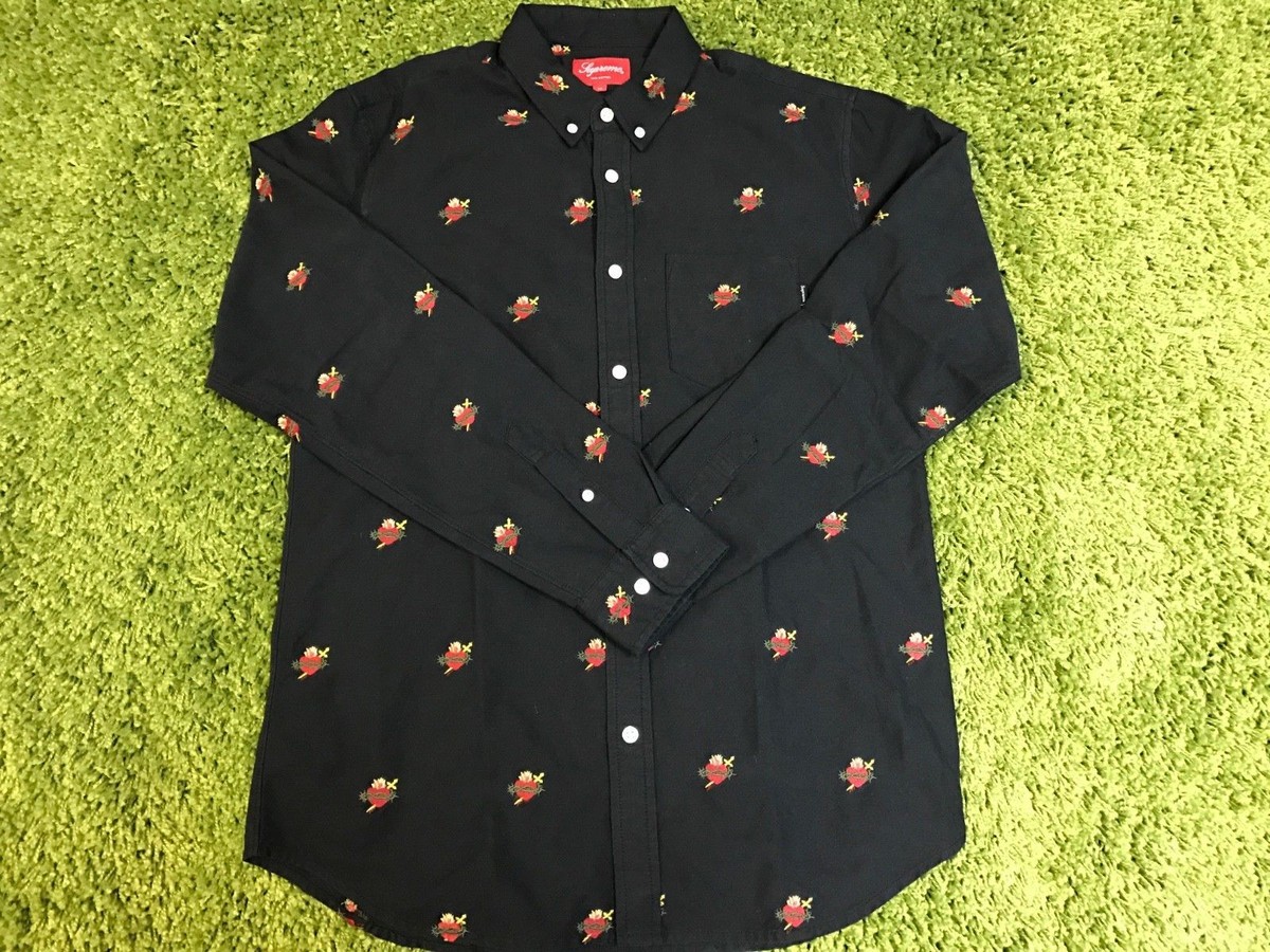 Supreme F/W 2017 Sacred Hearts Oxford Shirt (Black) Box Logo | eBay