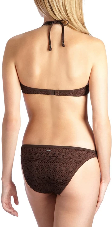 Esprit коричневый бикини комплект Великобритании 10 Broderie с бретелью через шею бандо съемные подушечки - Изображение 2 из 3